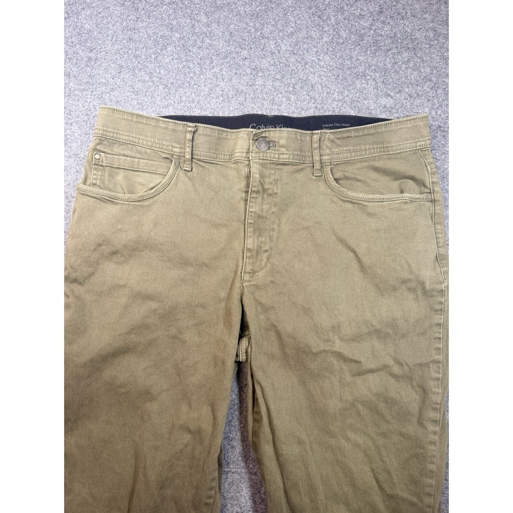 Calvin Klein Infinite Flex Waist Slim Pants 36x30 Olive Green